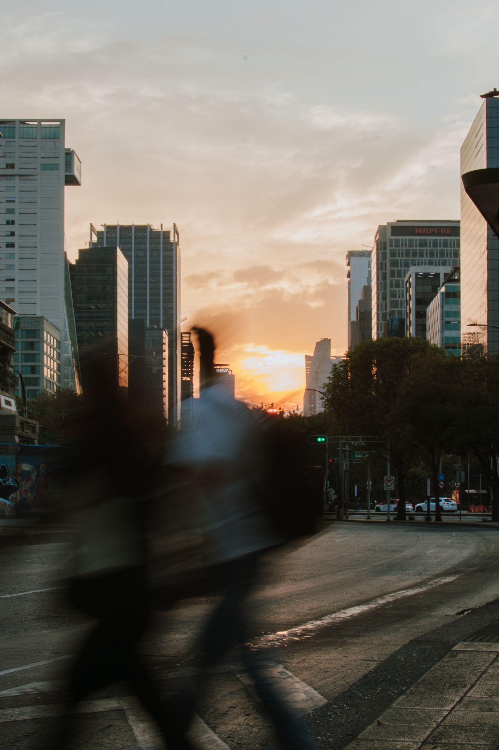 Paseo de la Reforma al atardecer